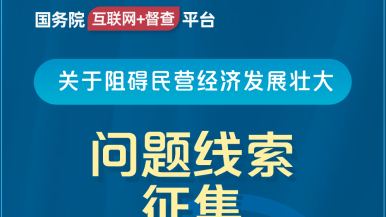 大鸡巴操逼喷水视频国务院“互联网+督查”平台公开征集阻碍民营经济发展壮大问题线索